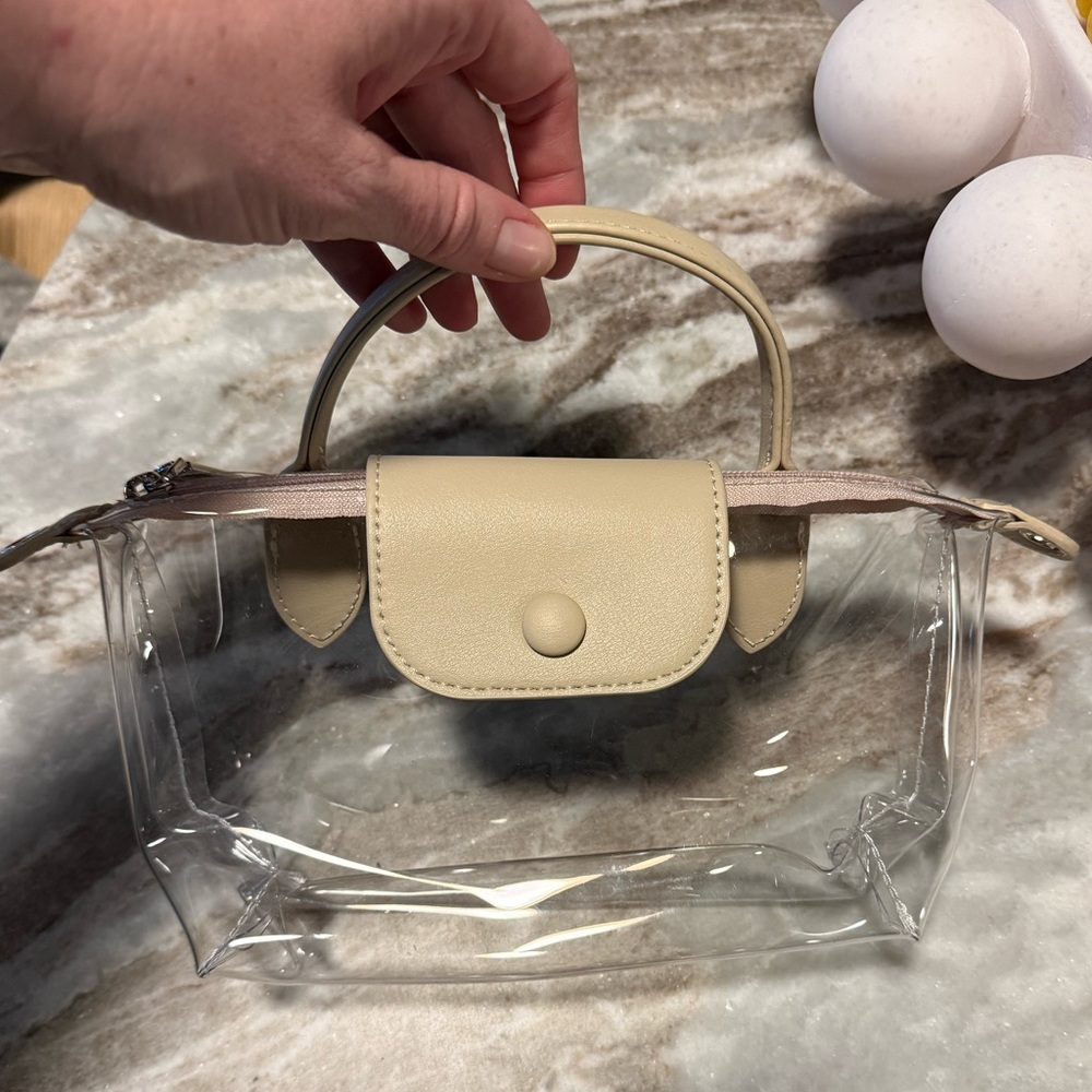 Clear Longchamp inspired bag